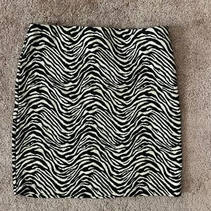 Zebra Print Mini Skirt Size Medium